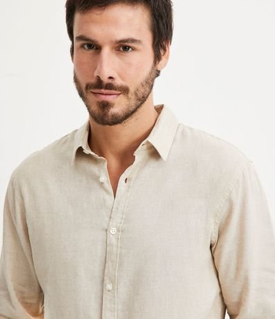 Camisa Comfort Básica en Lino Texturizado con Manga Larga 4