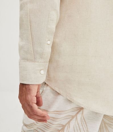 Camisa Comfort Básica en Lino Texturizado con Manga Larga 5