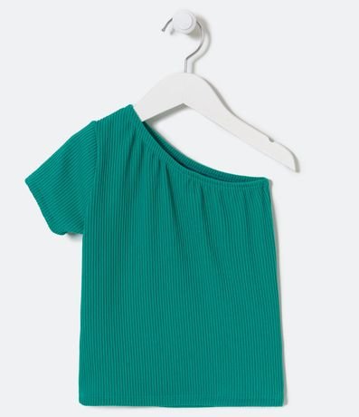 Blusa Infantil Acanalada con Hombro Asimétrico - Talle 5 a 14 años 2