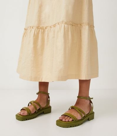 Sandalia Plana de Tiras con Suela Track 7