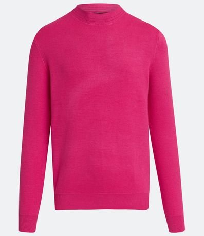 Suéter Slim en Viscosa Texturizada con Cuello Mediano 5