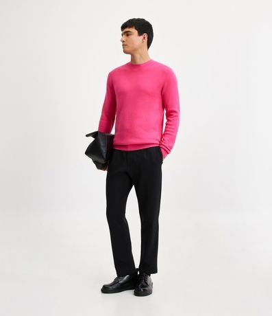 Suéter Slim en Viscosa Texturizada con Cuello Mediano 2