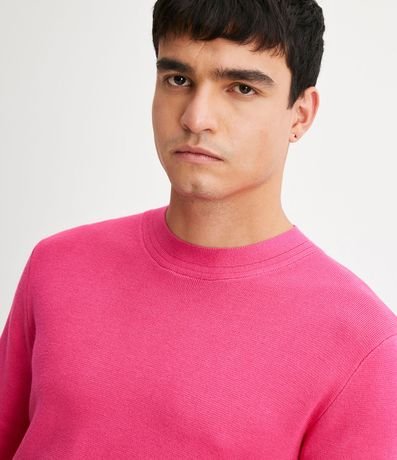 Suéter Slim en Viscosa Texturizada con Cuello Mediano 4