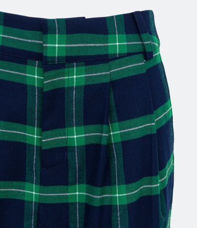 Pantalón Wide Leg Sastrería con Pliegues y Estampado de Cuadros 7