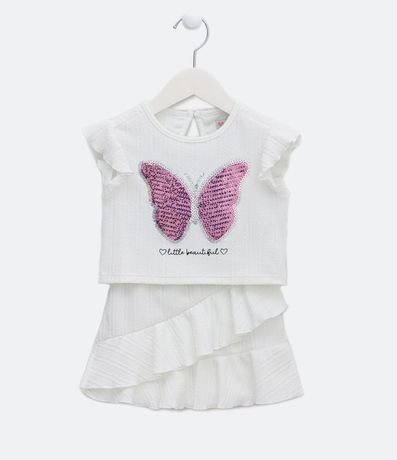 Conjunto Infantil Estampado Mariposa con Lentejuelas - Talle 1 a 5 años 1