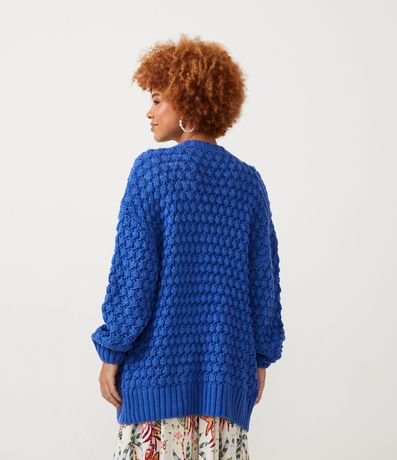 Cardigan Alargado en Tejido con Diferentes Puntos 4