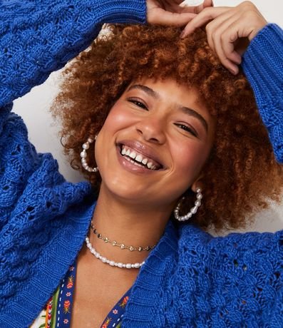 Cardigan Alargado en Tejido con Diferentes Puntos 5