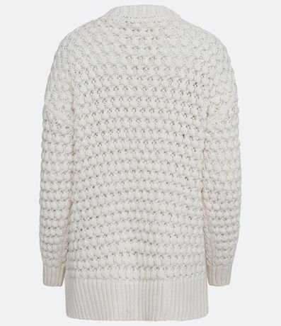 Cardigan Alargado en Tejido con Diferentes Puntos 7