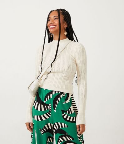 Blusa en Punto Hueco y Manga Larga 1