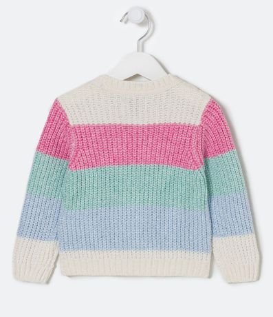 Suéter Cropped de Punto con Rayas de Colores - Talle 1 a 5 años 2