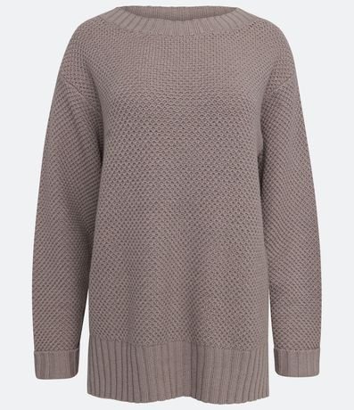 Suéter Largo de Punto Texturizado 6