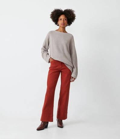 Suéter Largo de Punto Texturizado 2