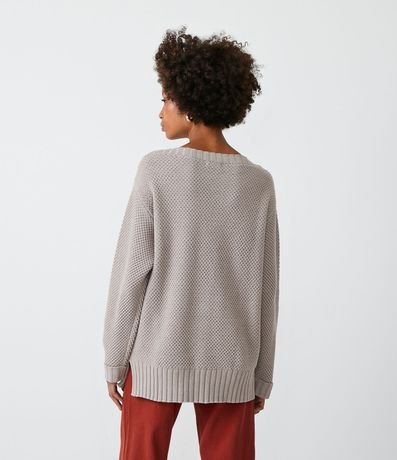 Suéter Largo de Punto Texturizado 3