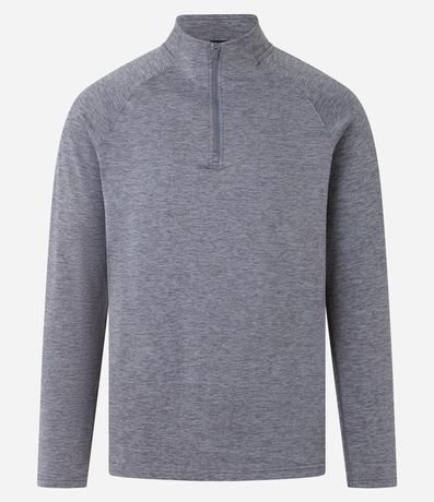 Remera Deportiva Térmica con Cremallera en el Cuello y Recortes 5