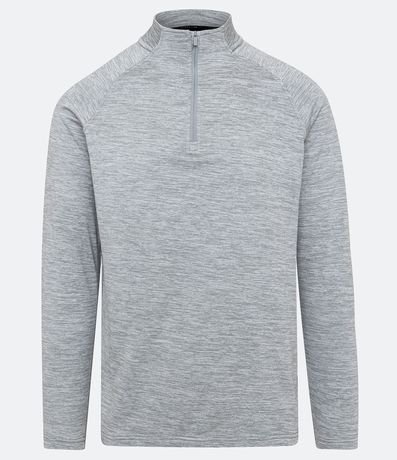 Remera Deportiva Térmica con Cremallera en el Cuello y Recortes 8