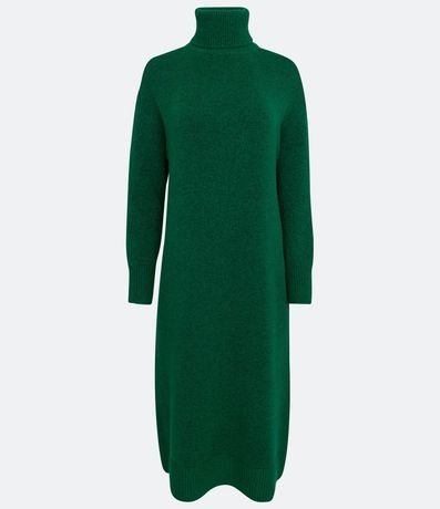 Vestido Largo en Punto con Cuello Alto