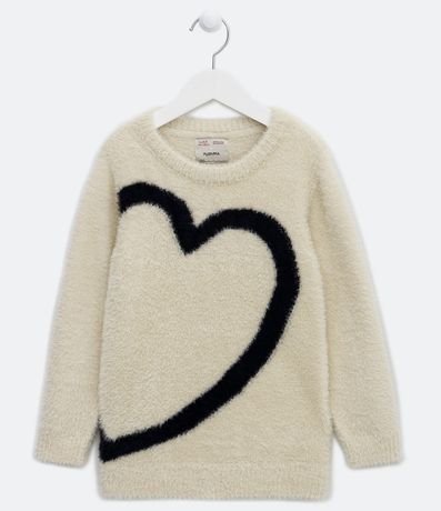 Buzo Infantil de Punto con Estampado de Corazón Contrastante - Talle 5 a 14 años 1