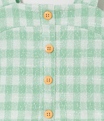 Blusa de Breteles Infantil en Jaquard de Cuadros con Botones - Talle 5 a 14 años 3
