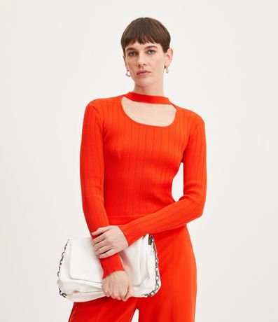 Blusa de Punto con Cuello Choker