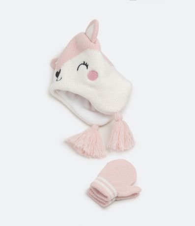 Kit Gorro y Fuante Infantil con Orejitas y Forro en Polar - Talle 0 a 18 meses 2