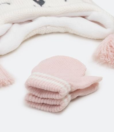 Kit Gorro y Fuante Infantil con Orejitas y Forro en Polar - Talle 0 a 18 meses 4