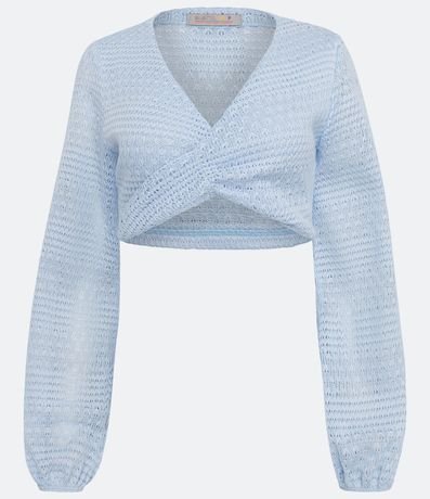 Blusa Cropped Texturizada con Manga Larga y Fruncido en el Busto 5