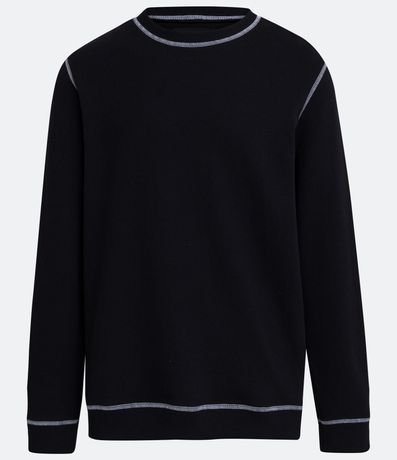 Buzo Cerrado Básico en Algodón con Costura Contrastante 1