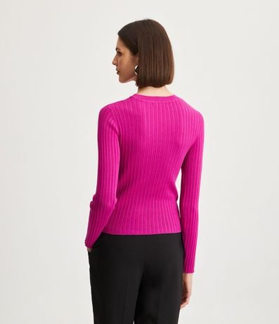 Blusa de Punto con Cuello V y Texturizada 3