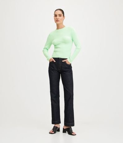 Blusa de Punto con Cuello V y Texturizada 2