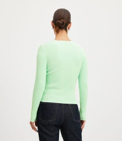 Blusa de Punto con Cuello V y Texturizada 3