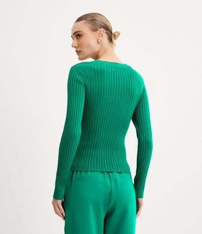 Blusa de Punto con Cuello V y Texturizada 3