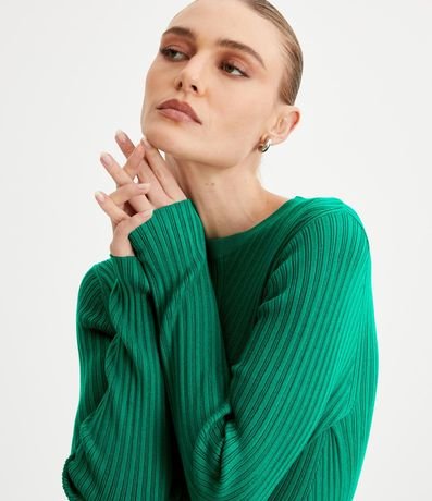 Blusa de Punto con Cuello V y Texturizada 4