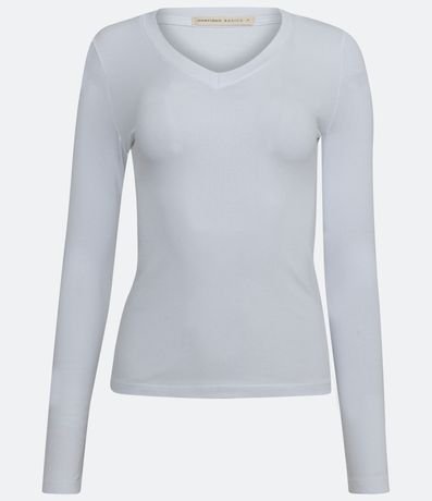 Blusa Básica en Algodón con Escote V 5