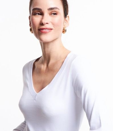 Blusa Básica en Algodón con Escote V 3