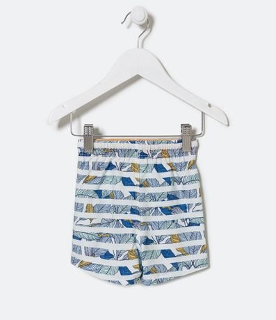 Bermuda de Baño Infantil Estampado Rayados con Follajes - Talle 0 a 18 meses 2