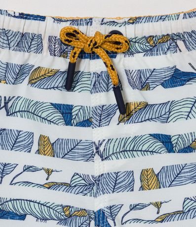 Bermuda de Baño Infantil Estampado Rayados con Follajes - Talle 0 a 18 meses 3