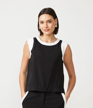 Blusa en Viscosa con Sisa Contrastante