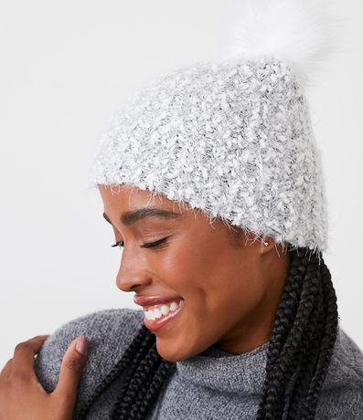 Gorro de Punto Mezclado con Pompón 1