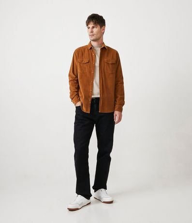 Camisa en Terciopelo con Bolsillos Delanteros 2