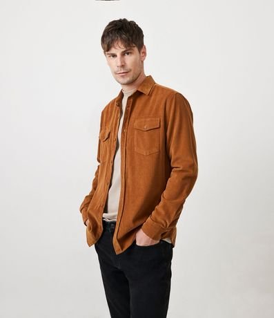 Camisa en Terciopelo con Bolsillos Delanteros 5