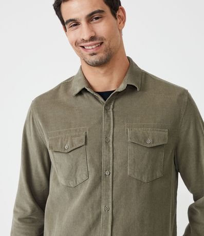 Camisa en Terciopelo con Bolsillos Delanteros 5