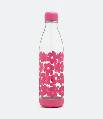 Botella Plástica con Estampado de Flores 1L 1