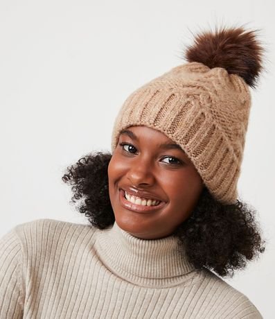 Gorro Texturizado con Dobla y Pompón