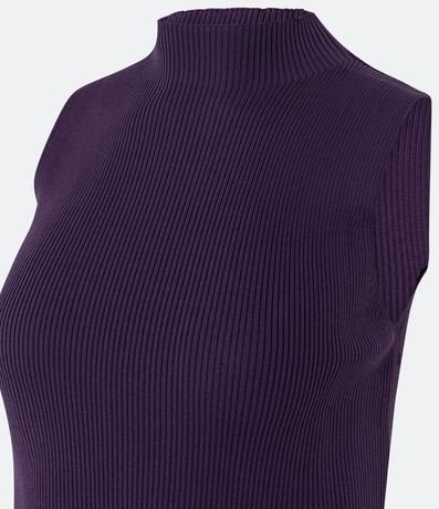 Blusa Musculosa Básica de Punto con Cuello Alto 7