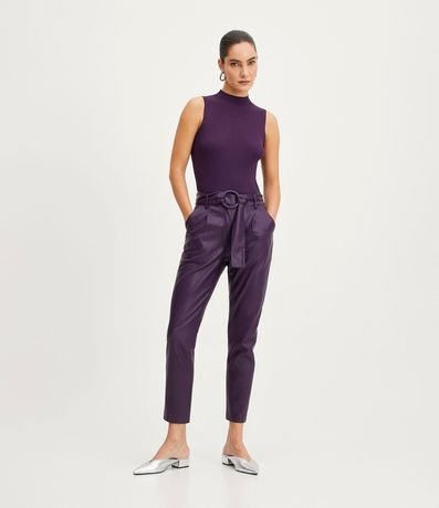 Blusa Musculosa Básica de Punto con Cuello Alto 2