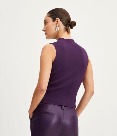Blusa Musculosa Básica de Punto con Cuello Alto 3