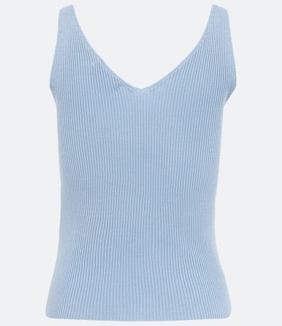 Blusa Musculosa en Punto Acanalado con Escote V 7