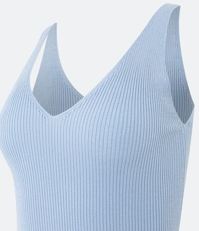 Blusa Musculosa en Punto Acanalado con Escote V 8