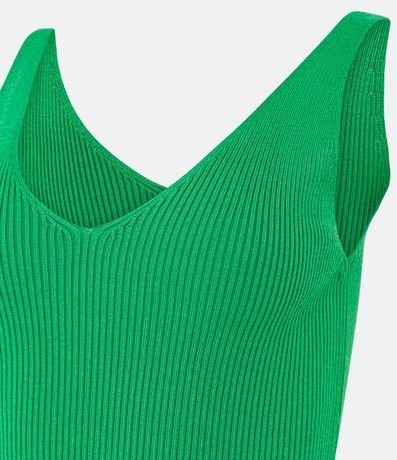 Blusa Musculosa en Punto Acanalado con Escote V 9