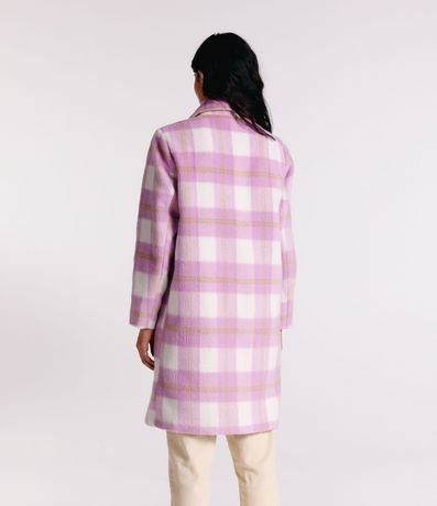 Saco Largo en Polivelour con Estampado de Cuadros 4